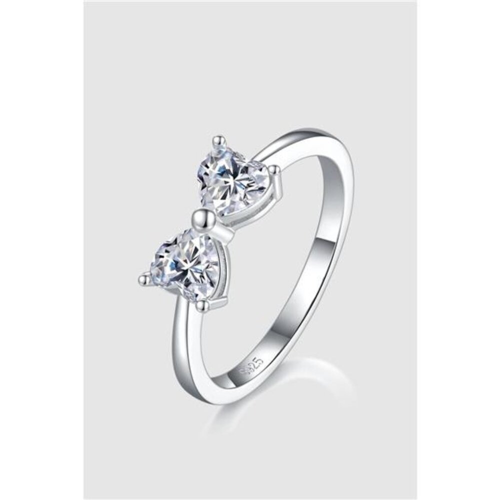 1 Carat Moissanite 925 Sterling Silver Bow Ring